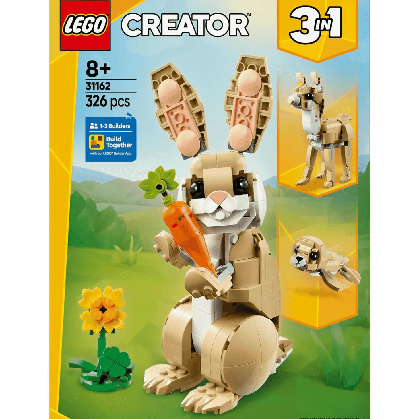 LEGO Creator 3en1 Lindo Conejito Juego con animales 31162