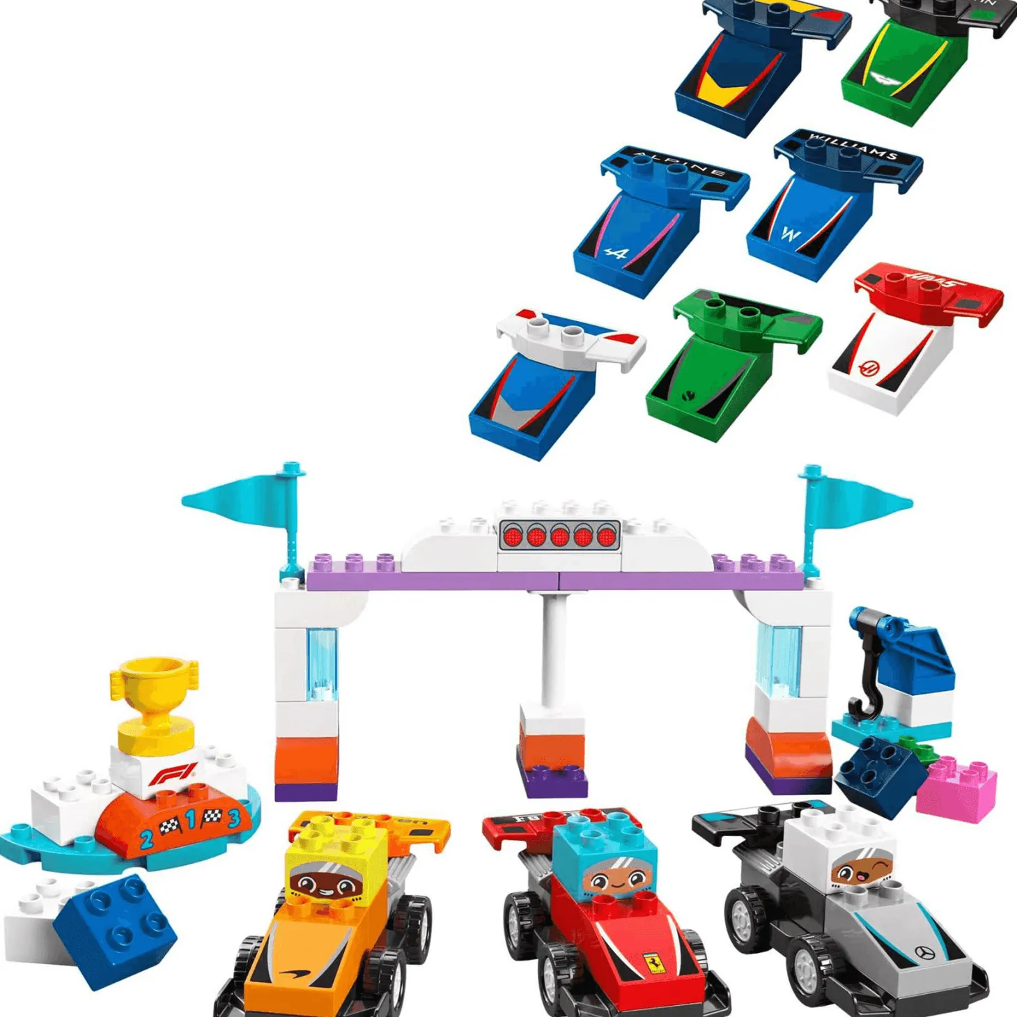 LEGO DUPLO Mi Ciudad Coches de Carreras y Pilotos del Equipo de F1 10445