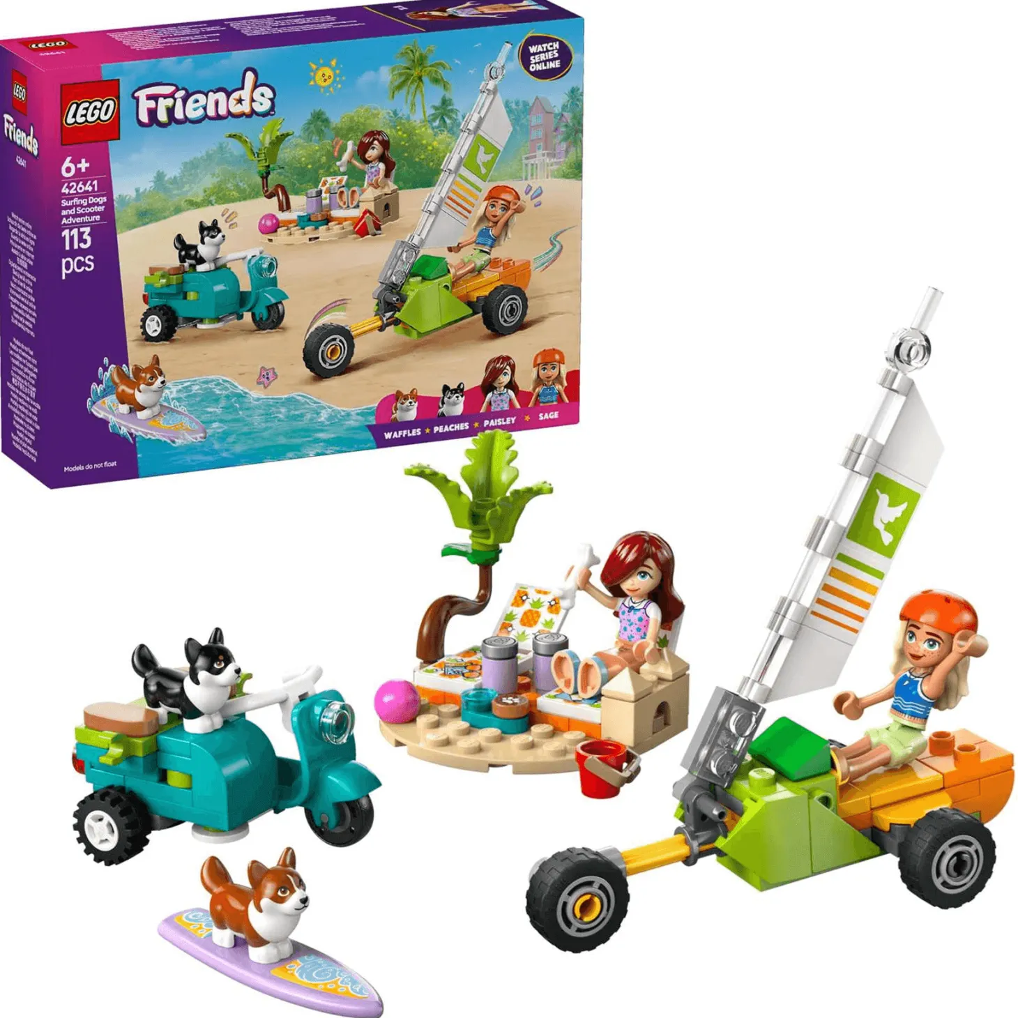 LEGO Friends Mascotas Surferas y Aventura sobre Ruedas 42641