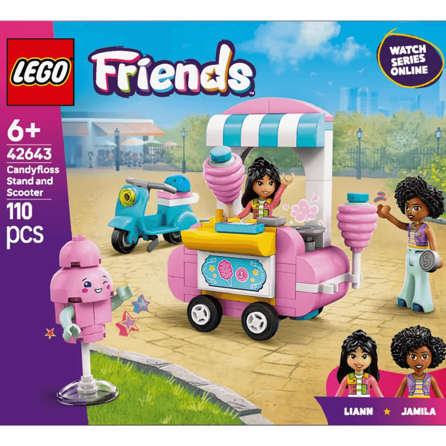 LEGO Friends Puesto de Algodón de Azúcar y Moto Set 42643