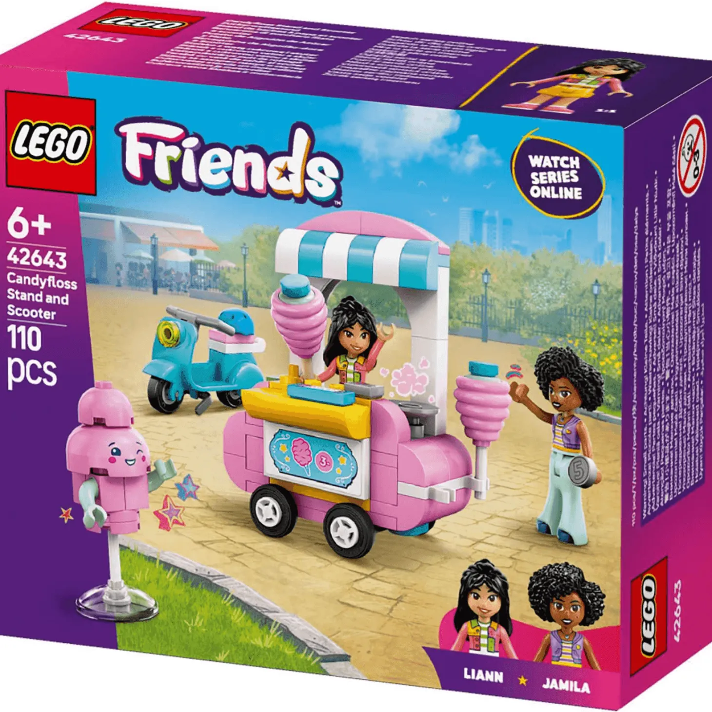 LEGO Friends Puesto de Algodón de Azúcar y Moto Set 42643