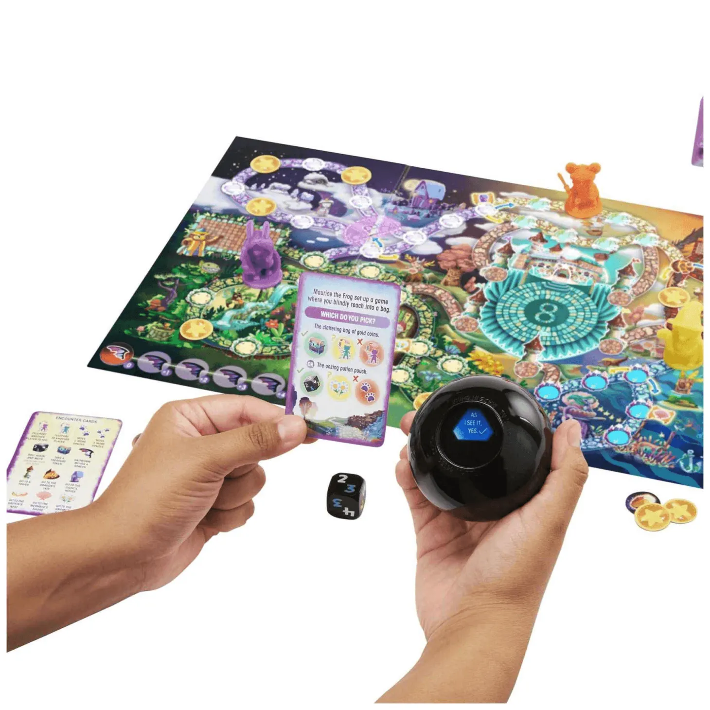 Mattel Games Bola 8 Mágica Encuentros Mágicos Juego de mesa cooperativo 7 años (Mattel HPJ72)