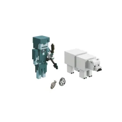 Minecraft Pack 2 Figuras Esqueleto vs Oso Polar