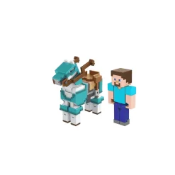 Minecraft Pack 2 Figuras Steve Caballo con armadura
