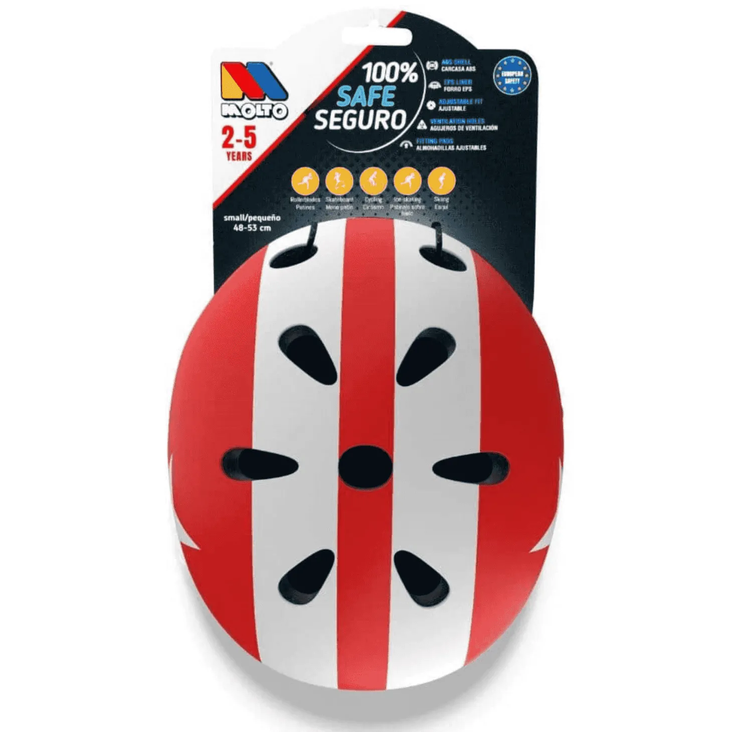 Molto Casco Infantil para Niños Rojo Star