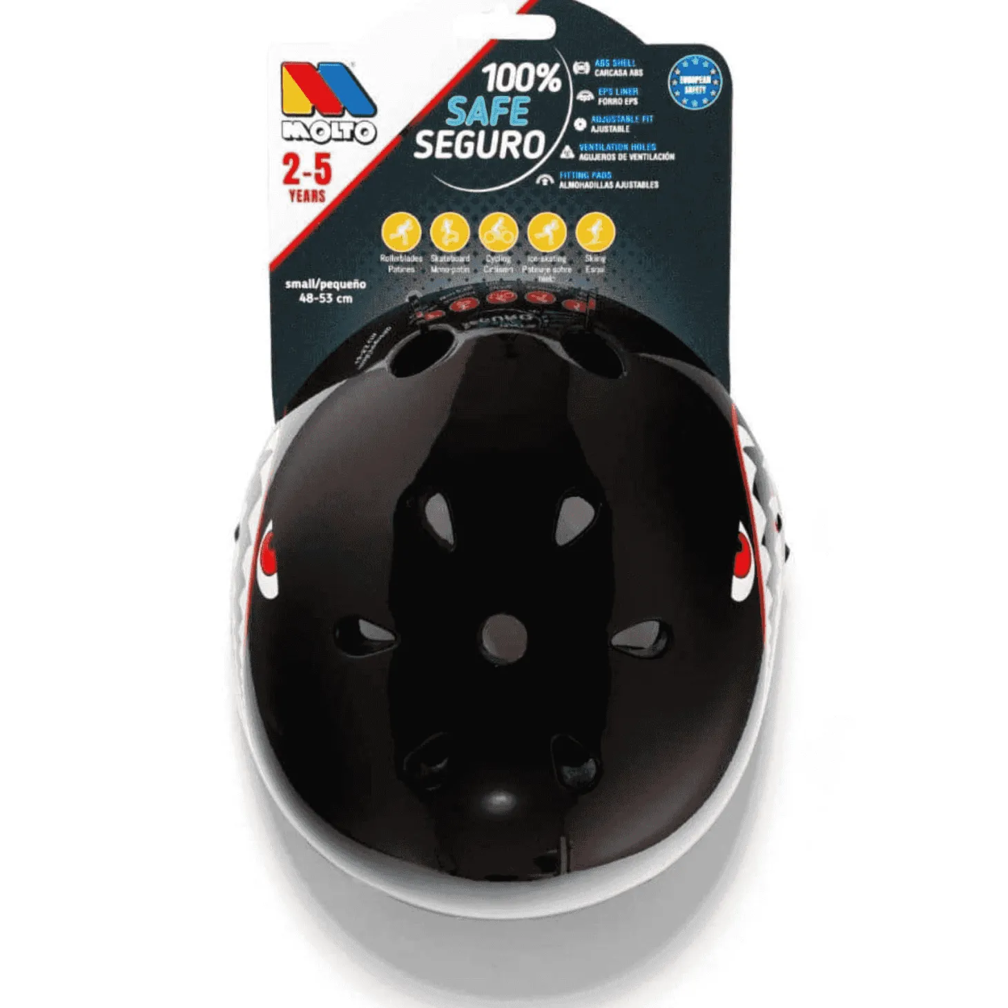 Molto Casco Infantil para Niños Negro Shark