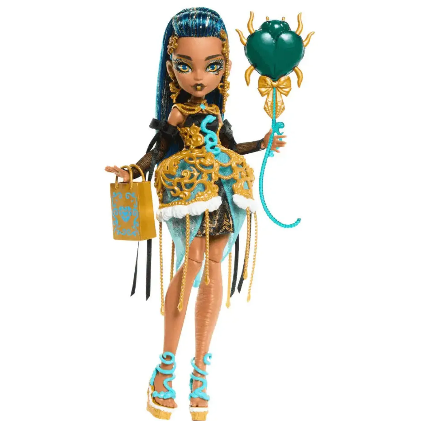 Monster High Cumplespantos Cleo De Nile – Muñeca de fiesta con accesorios temáticos