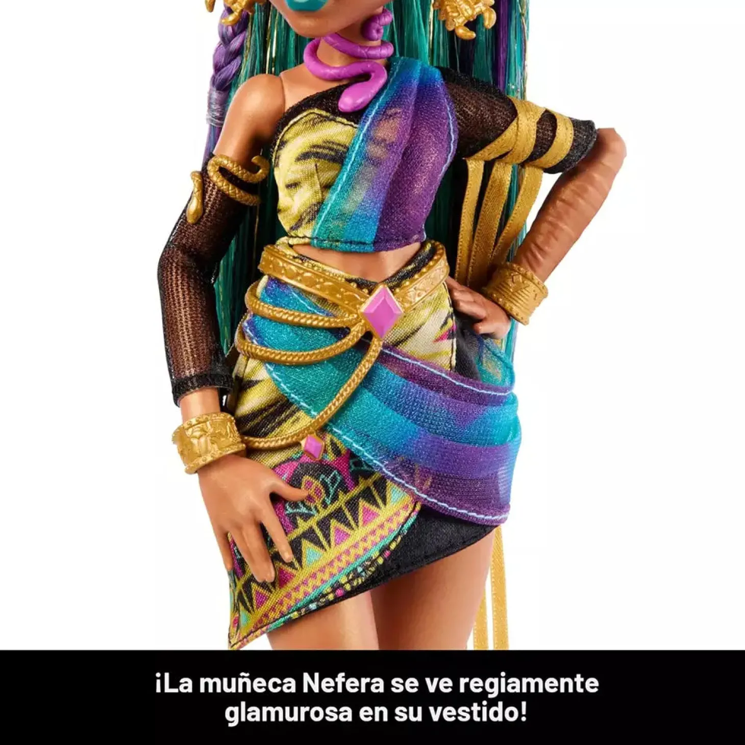Monster High Nefera De Nile – Muñeca con mascota Lavish y 7 accesorios