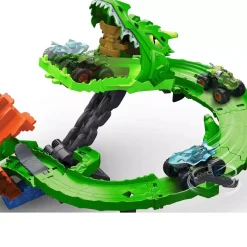 Monster Trucks Sharks vs. Dinos – Destrucción del Dragón con 2 camiones a escala 1:64