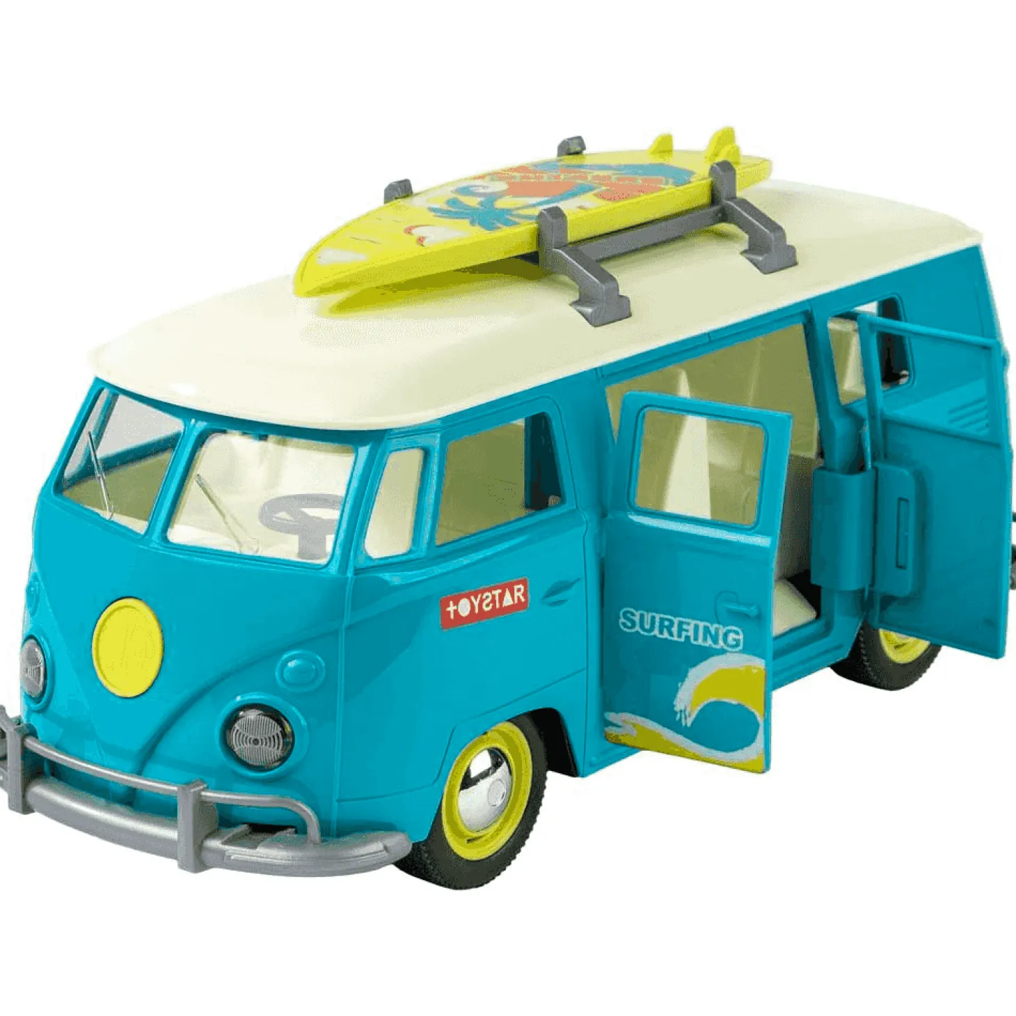 Motor Planet Camper – Furgoneta retro de fricción con puertas abatibles (Modelos surtidos, 3+)