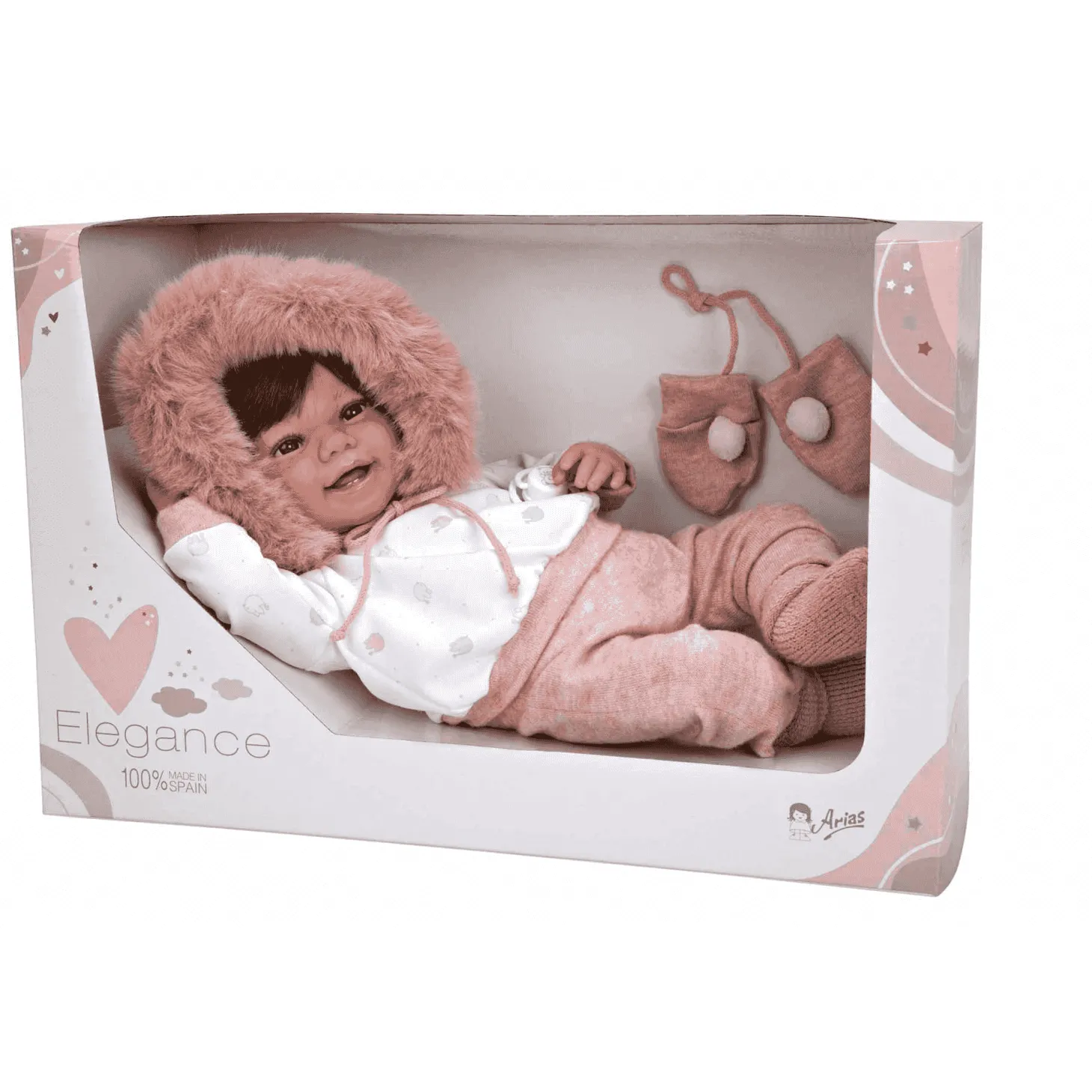 Muñeca con peso Elegance Zoe rosa con manoplas