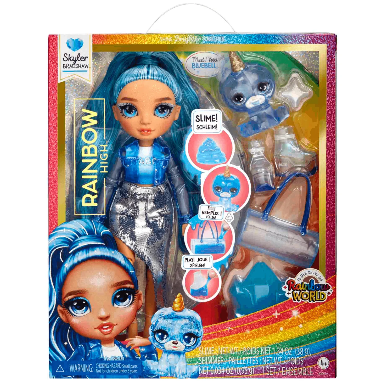 Muñeca Rainbow World Skyler Blue