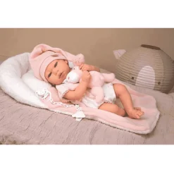 Muñeca Reborn Ariel Rosa con Cojín 40 cm