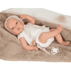 Muñeca Reborn Jade Marrón con Manta 38 cm