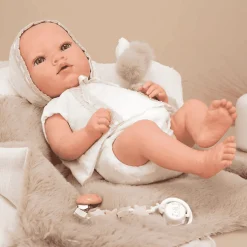 Muñeca Reborn Jade Marrón con Manta 38 cm