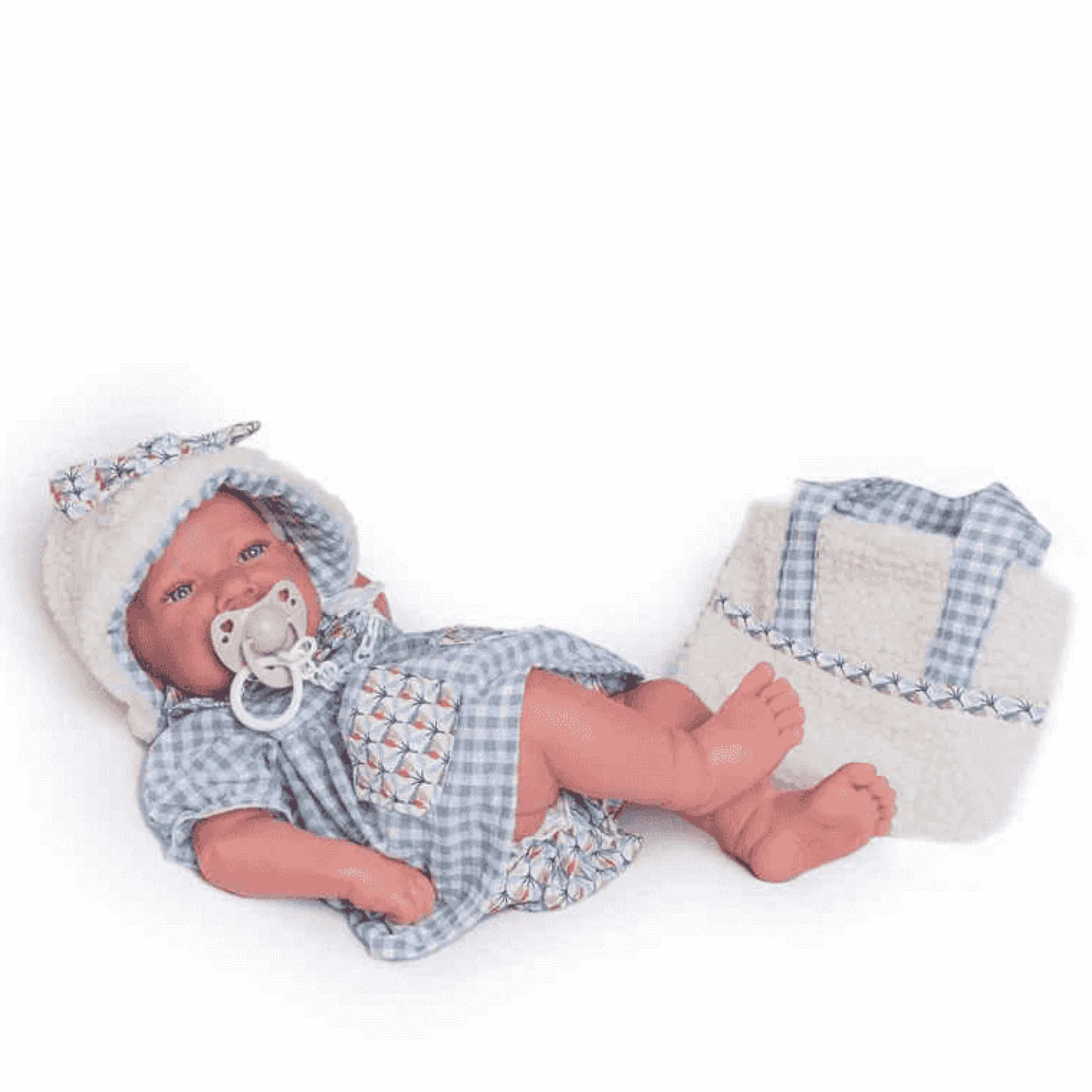 Muñecas Antonio Juan Recién Nacida con Bolsito de Borreguillo 42 cm