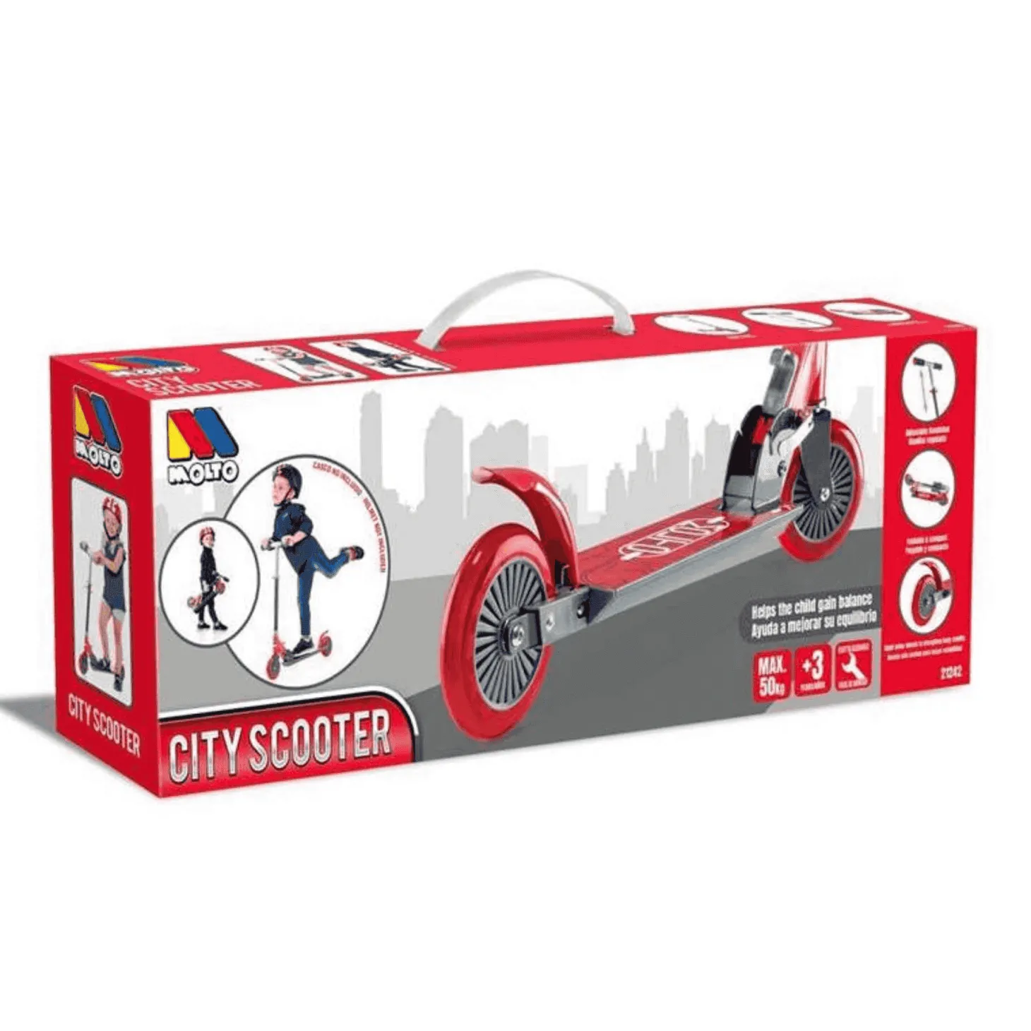 Patinete 2 Ruedas Plegable Rojo Moltó