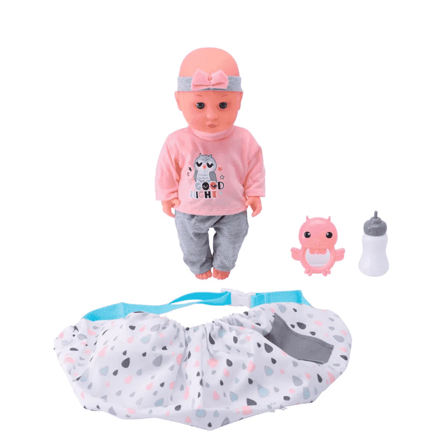 PequeBB Muñeca con pañuelo transportín