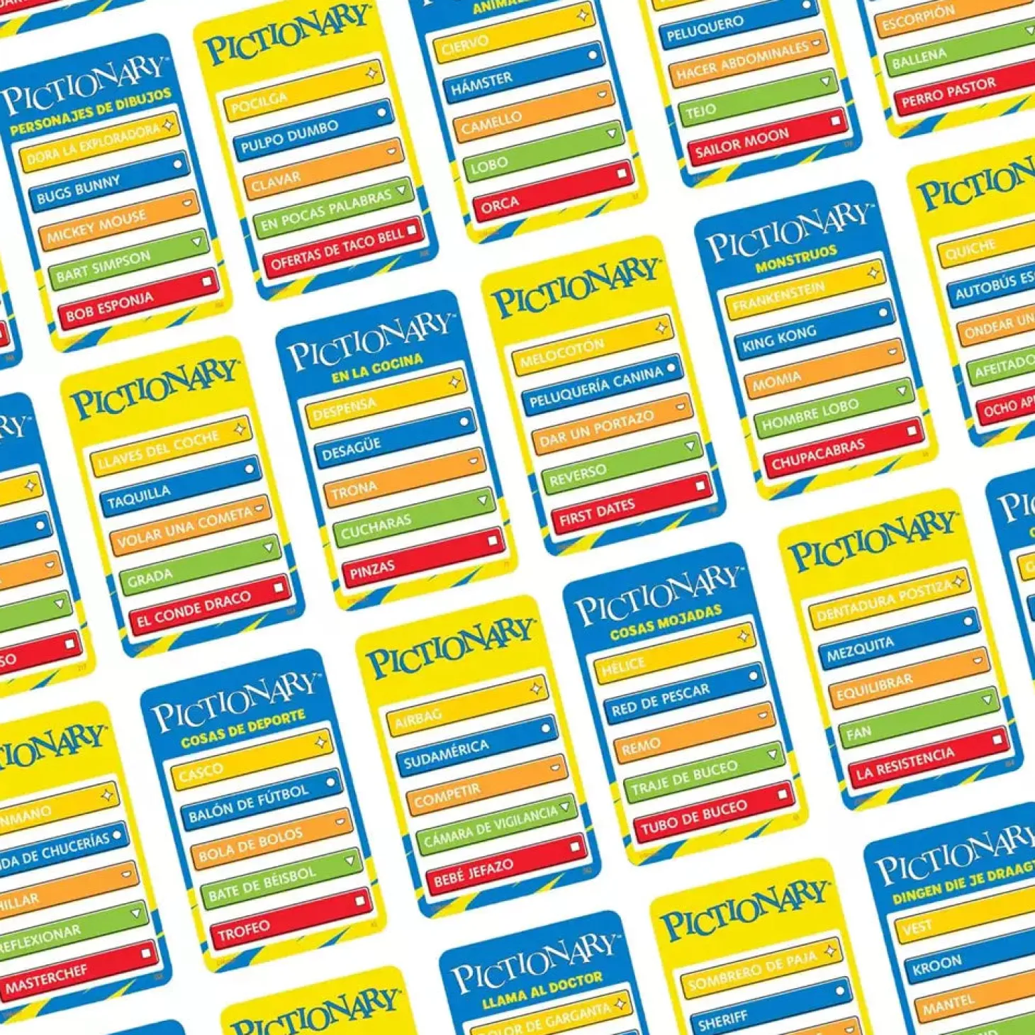 Pictionary – Juego de mesa familiar con pizarras, rotulador y reloj de arena