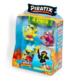 Piratix Wild Kingdom – Pack de 4 Figuras, 1 es Sorpresa