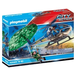 Playmobil Action Heroes Helicóptero de policía: persecución en paracaídas
