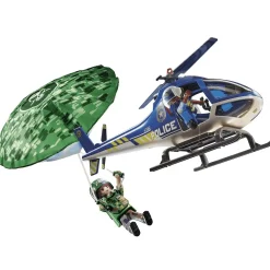 Playmobil Action Heroes Helicóptero de policía: persecución en paracaídas