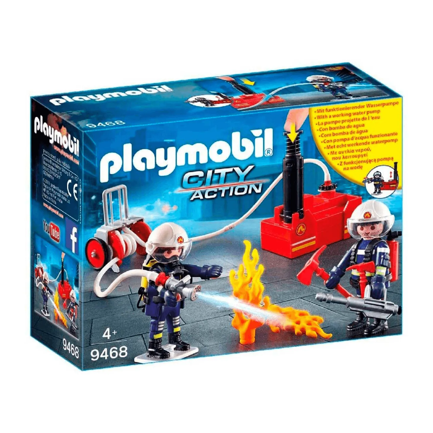 Playmobil Bomberos Con Bomba De Agua 9468