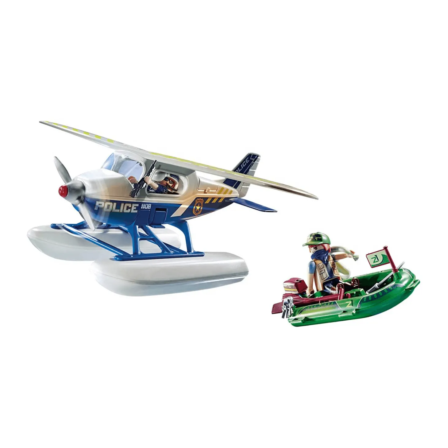 Playmobil City Action Policía Hidroavión Persecución de Contrabandista 70779