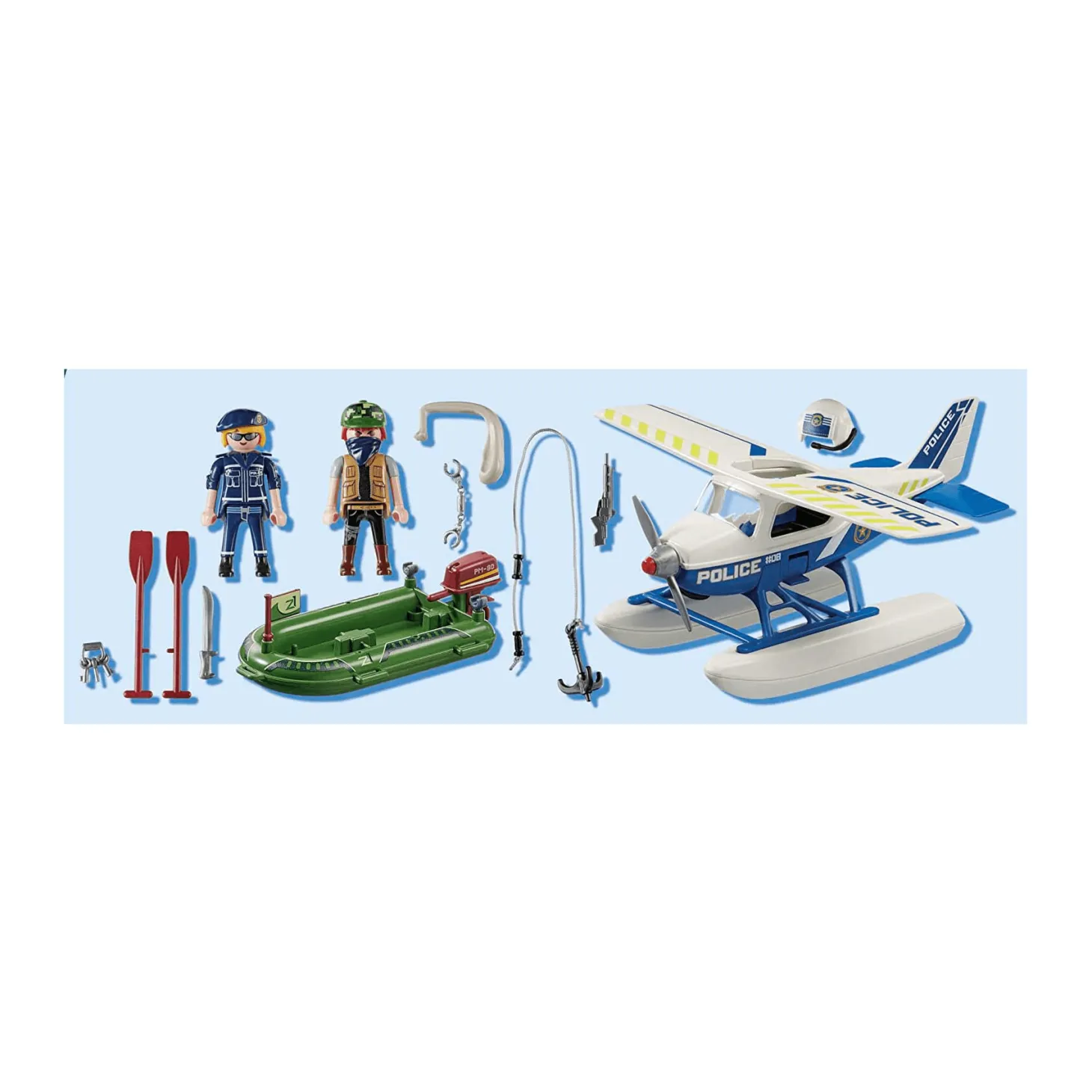 Playmobil City Action Policía Hidroavión Persecución de Contrabandista 70779