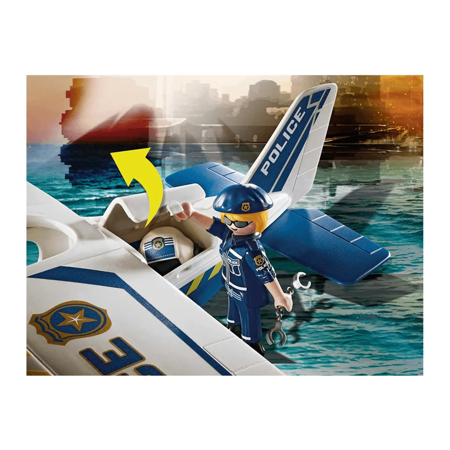 Playmobil City Action Policía Hidroavión Persecución de Contrabandista 70779