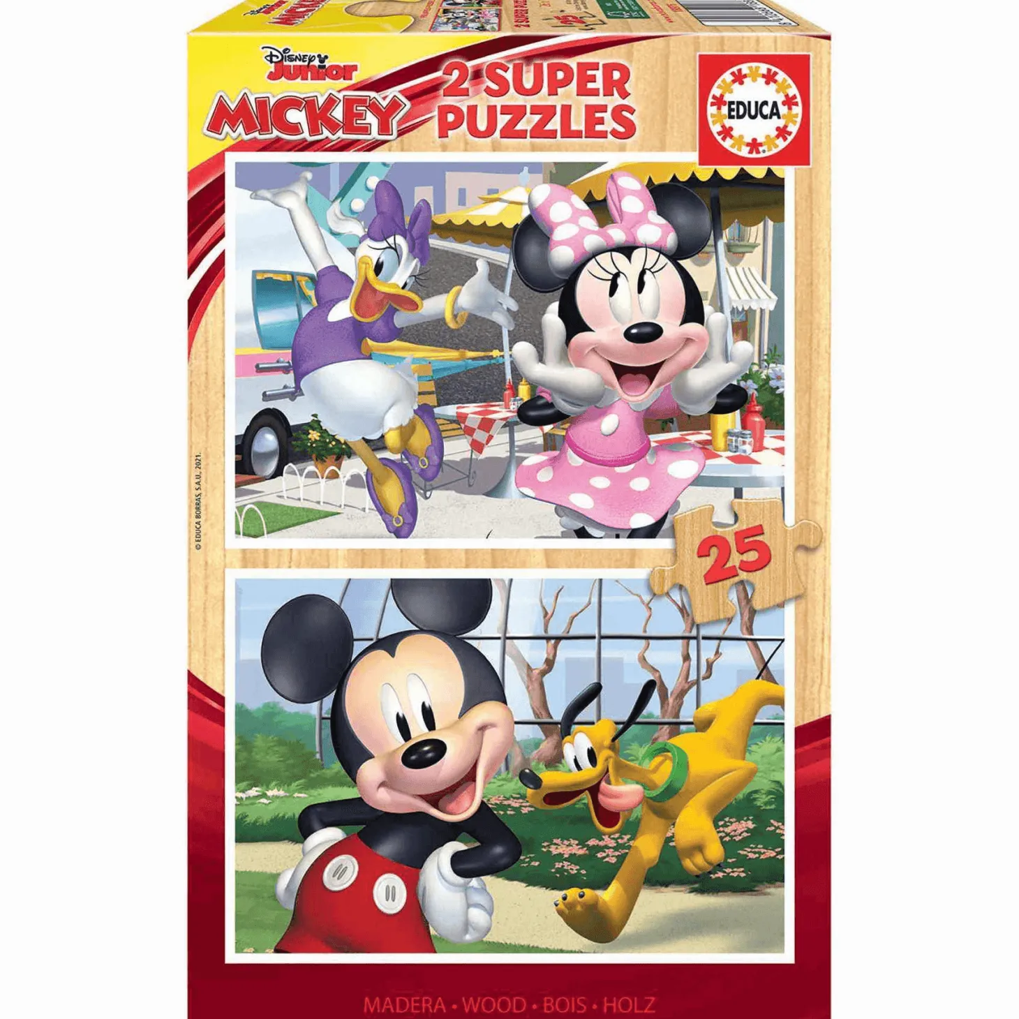 Puzzle Madera Infantil 2X25 Piezas Mickey y sus Amigos