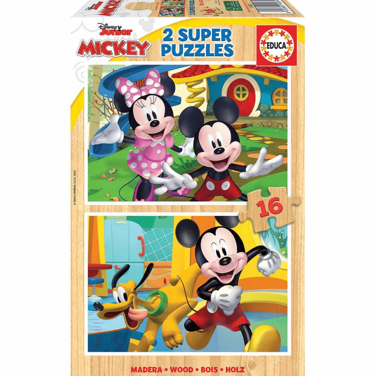 Puzzle Madera 2X16 Piezas Mickey y Minnie