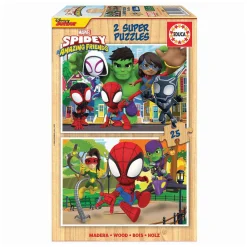 Puzzle Madera 2X25 Piezas Spidey Amazing Friends