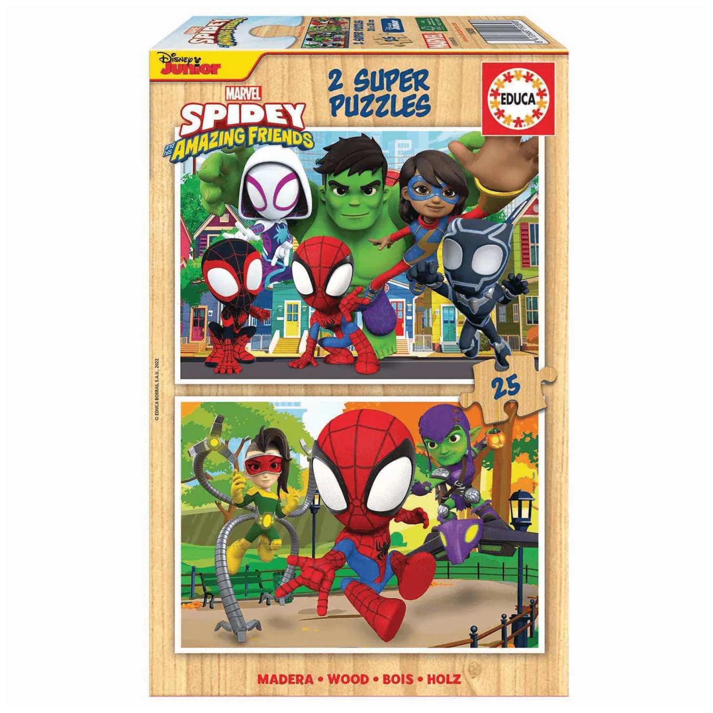 Puzzle Madera 2X25 Piezas Spidey Amazing Friends