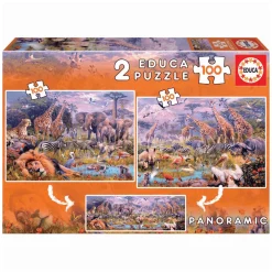 Puzzle 2X100 Animales Salvajes