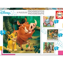 Puzzles Progresivos Disney Animals Dumbo Bambi Rey León