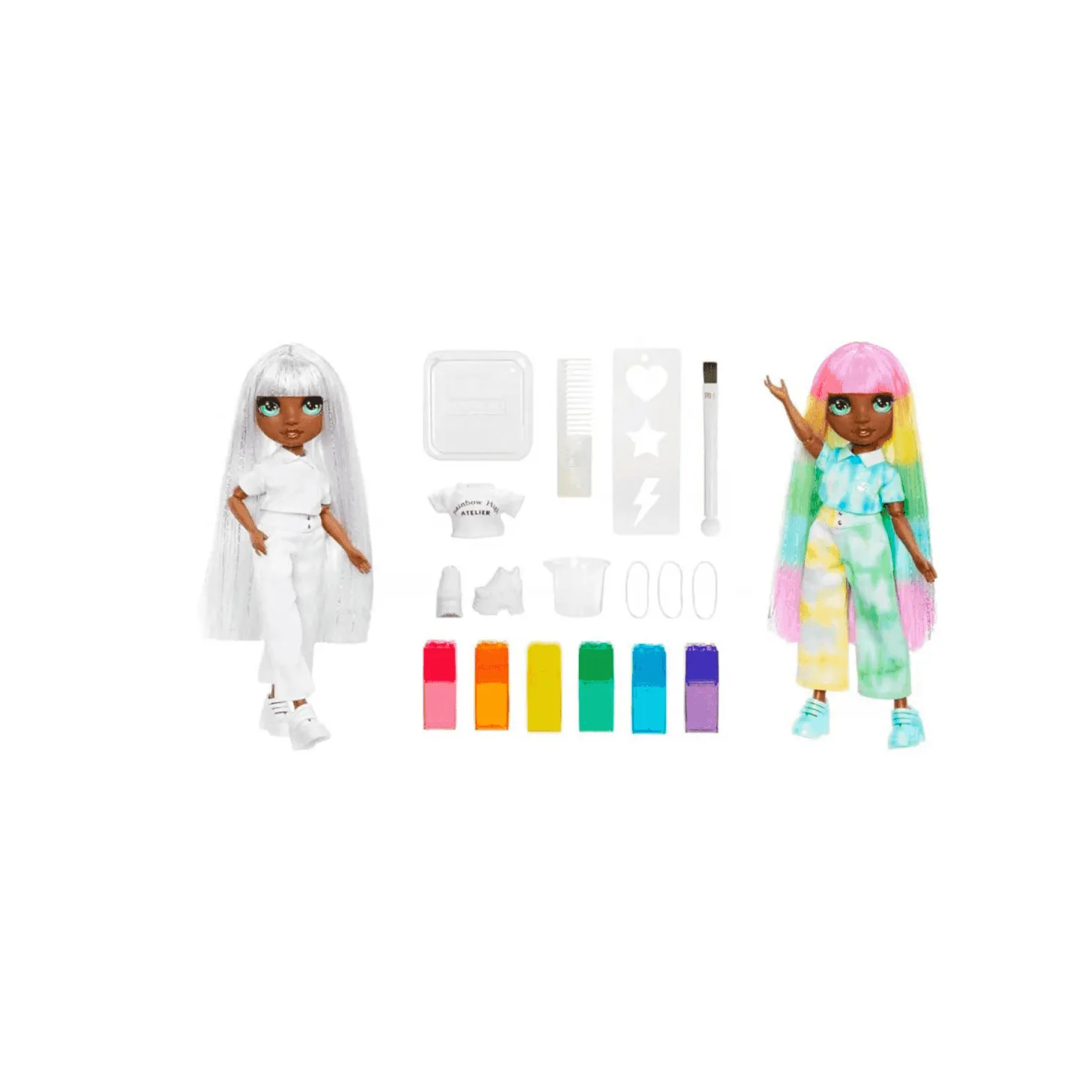 Rainbow High Watercolor & Create Muñeca con Ojos Verdes