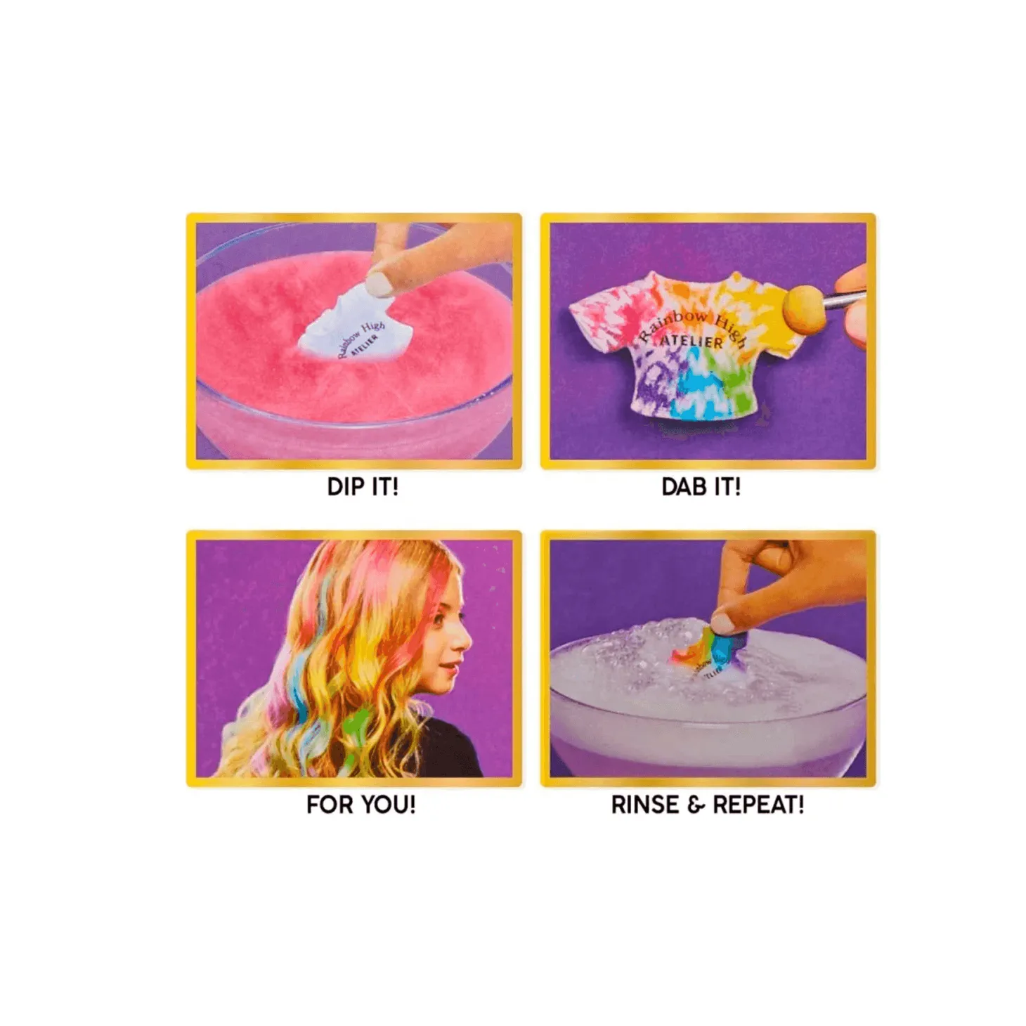 Rainbow High Watercolor & Create Muñeca con Ojos Verdes