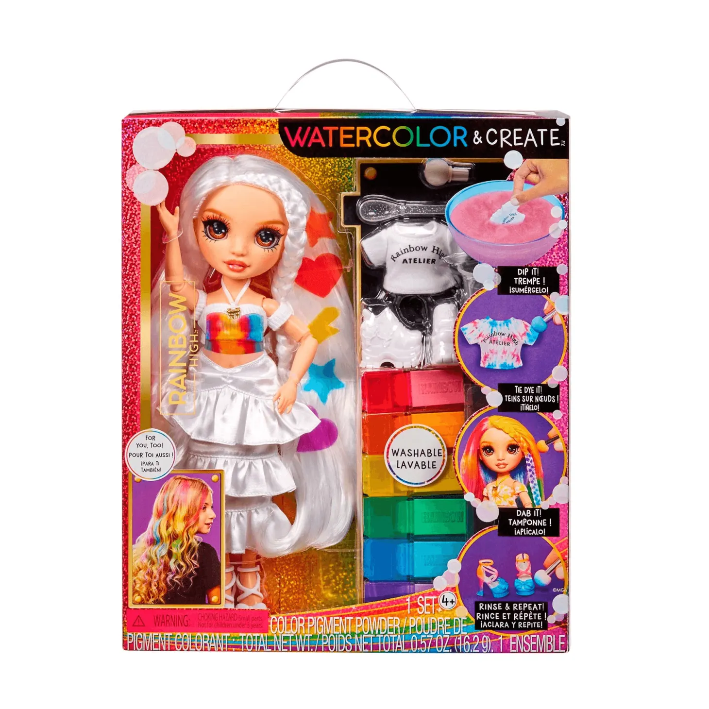 Rainbow High Watercolor & Create - Muñeca con Ojos Marrones