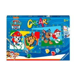 Ravensburger CreArt Serie Junior: Paw Patrol, Kit para Pintar por Números, Contiene dos Tablas Preim