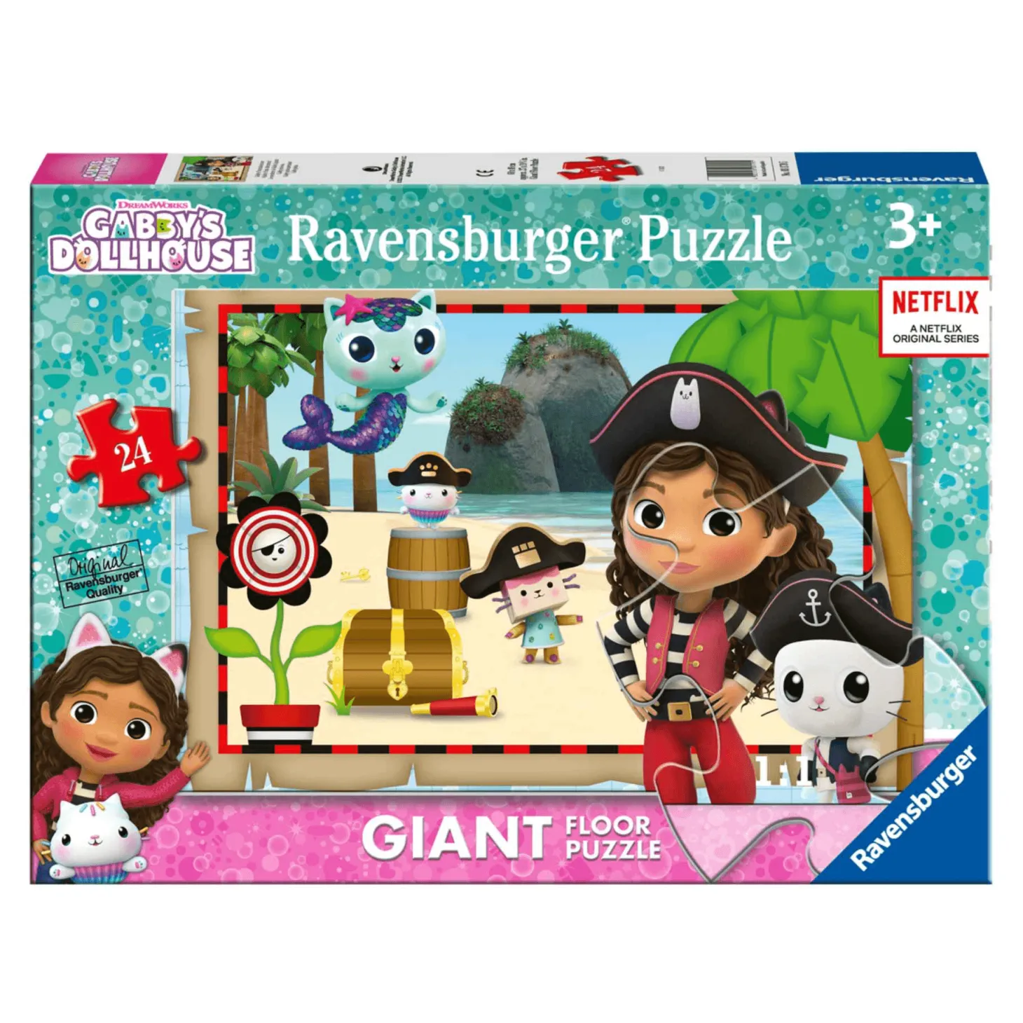 Ravensburger Puzzle Gabby´s Dollhouse B, Colección 24 Giant Suelo, 24 Piezas, Puzzle para Niños, Eda