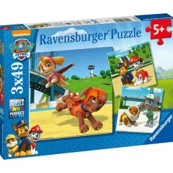 Ravensburger Puzzle Paw Patrol B, Colección 3 x 49, 3 Puzzle de 49 Piezas, Puzzle para Niños, Edad R
