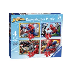 Ravensburger Puzzle Spiderman, Colección Puzzle 4 in a box, 10, 12, 14, 16 Piezas, Puzzle para Niños