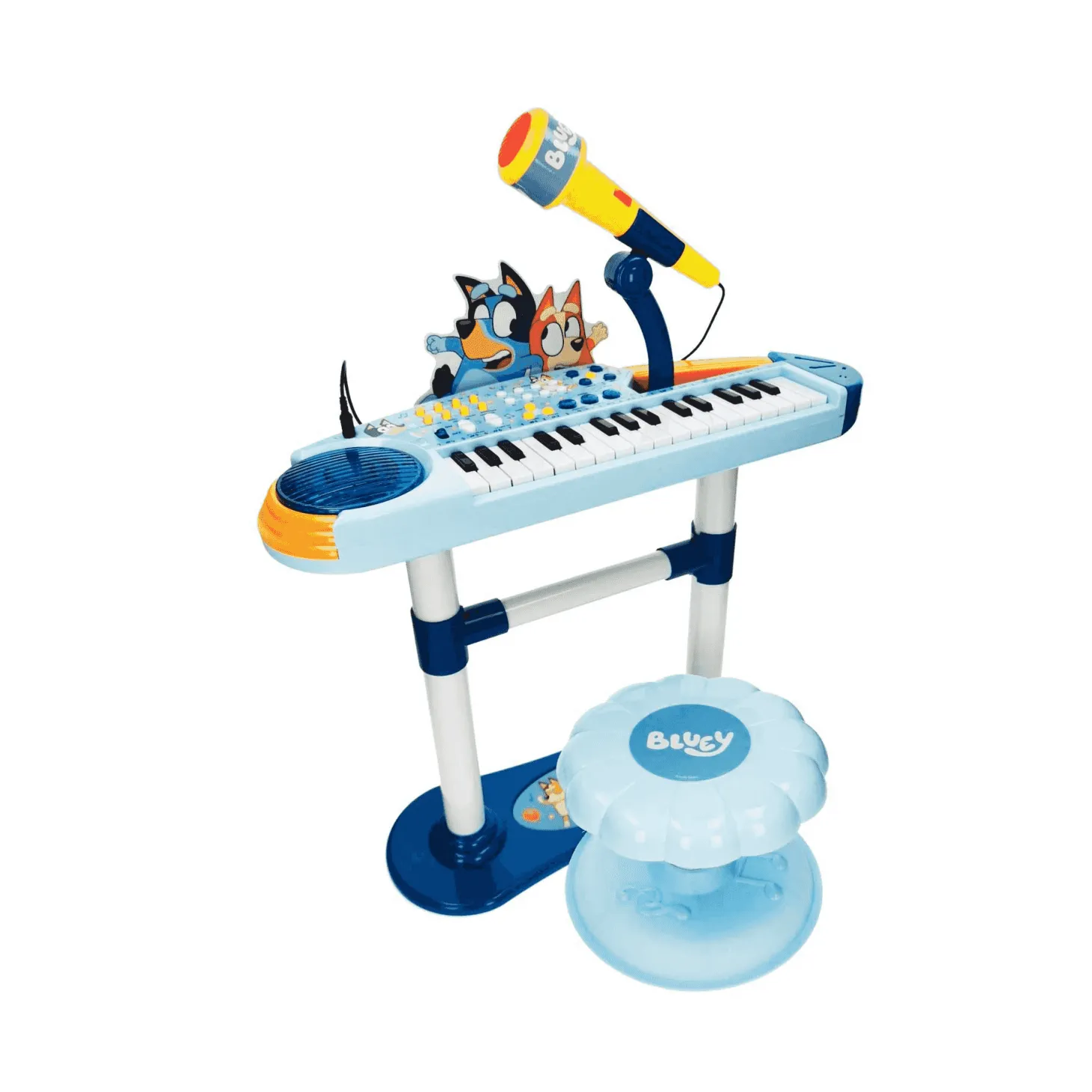 Órgano con micro, pie y banqueta