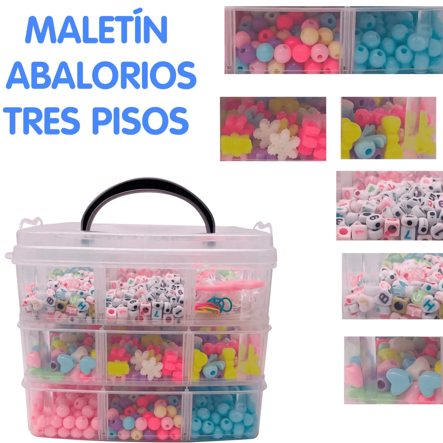 Set Abalorios Perlitas En Caja Con Asa