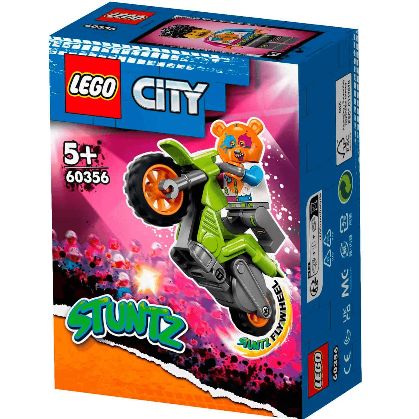 Set de juguetes de construcción LEGO City 60356 Moto Acrobática Oso 10 piezas