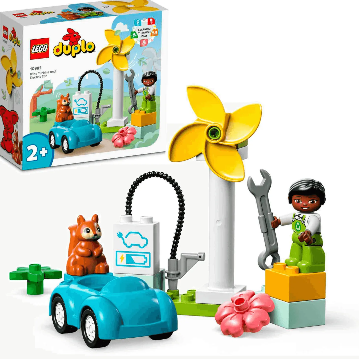 Set de juguetes de construcción Mi Ciudad LEGO DUPLO 10985 Aerogenerador y Coche Eléctrico 16 pie