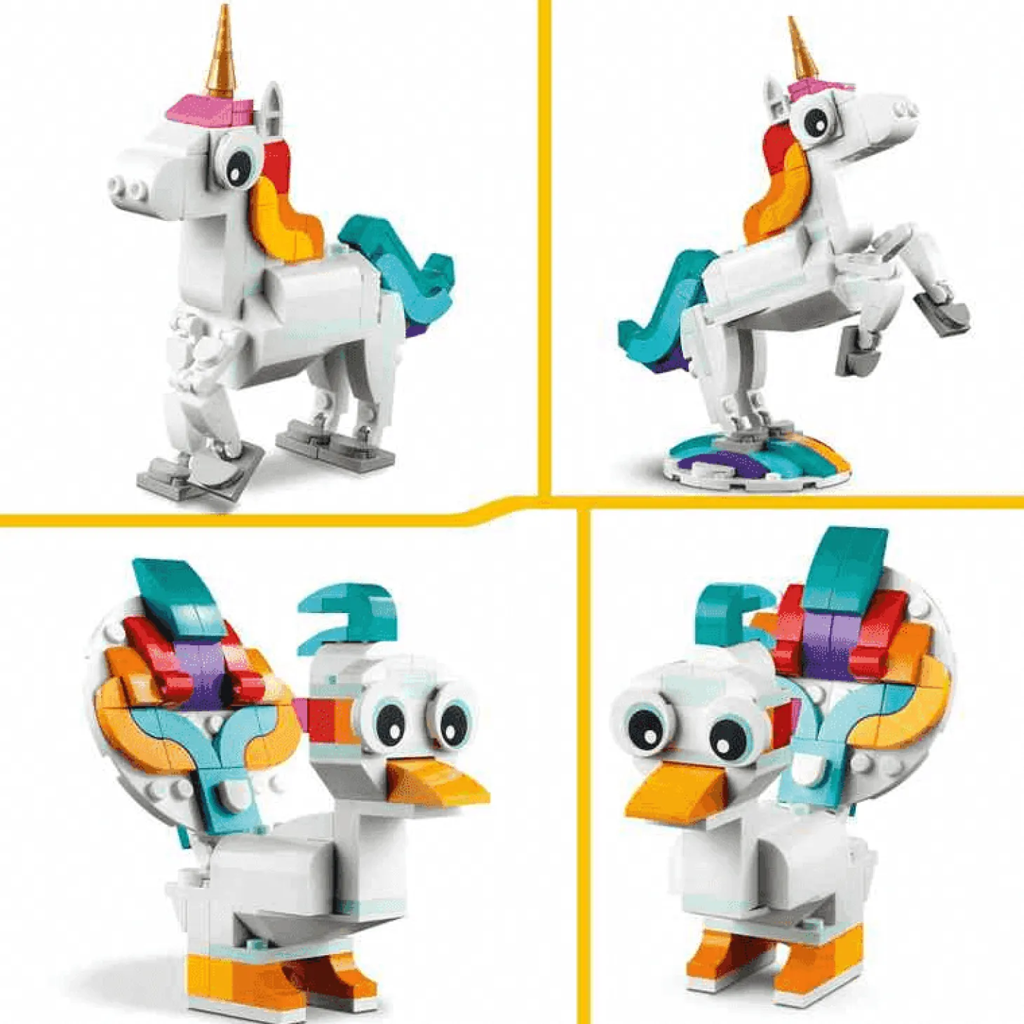 Set de juguetes de construcción LEGO Creator 31140 Unicornio Mágico (145 piezas)
