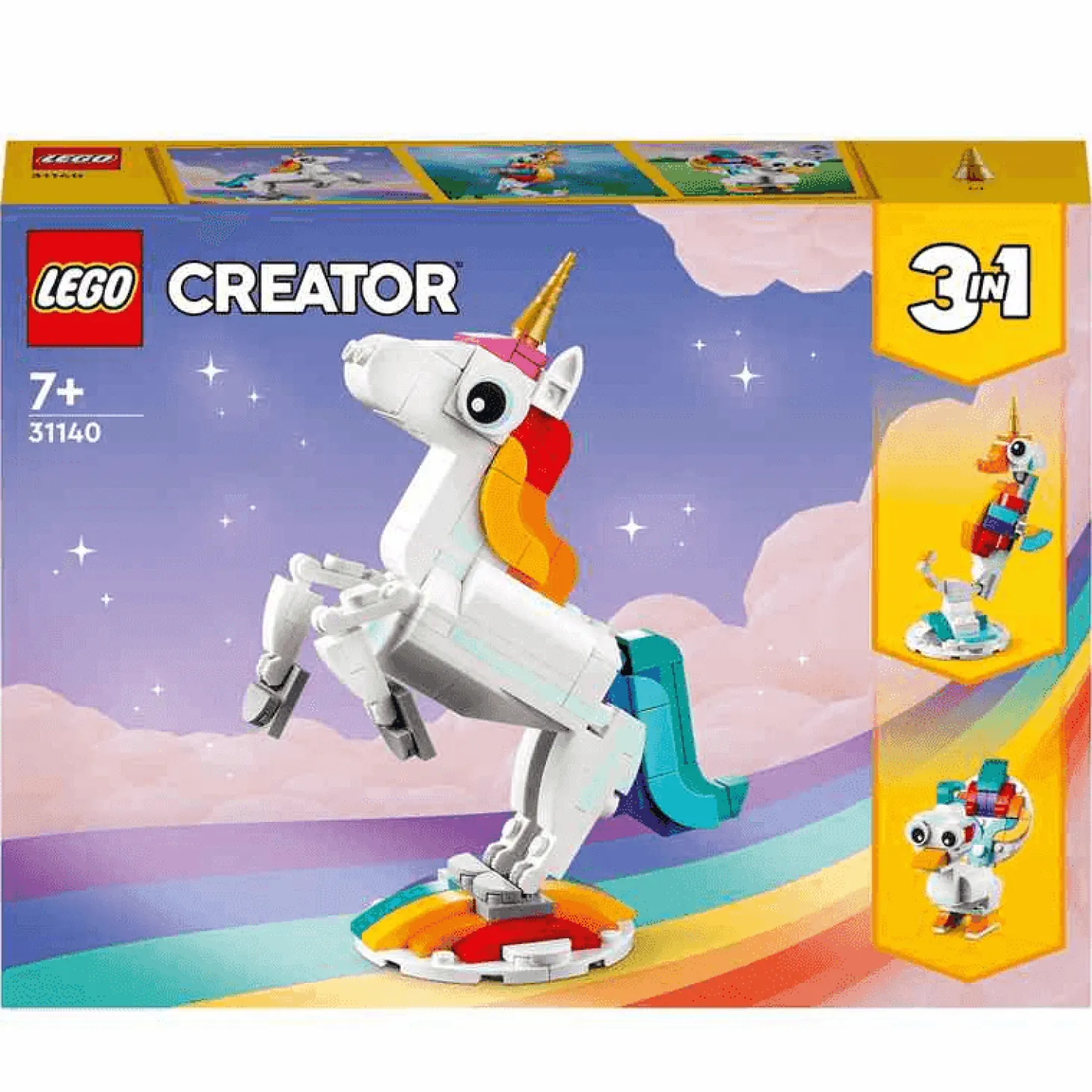 Set de juguetes de construcción LEGO Creator 31140 Unicornio Mágico (145 piezas)