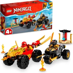 Set de juguetes de construcción LEGO NINJAGO 71789 Batalla en Coche y Moto de Kai y Ras 103 pieza